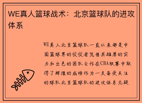 WE真人篮球战术：北京篮球队的进攻体系
